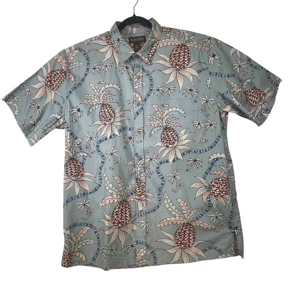 Cooke Street Hawaiian Shirt Mens XL Tropical Pineapple Palm Tree Print